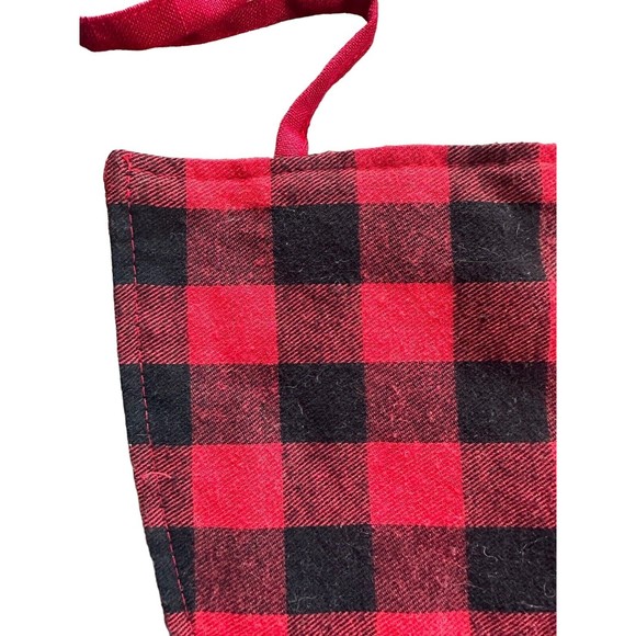 Christmas Tree Skirt 53in Xmas Tree Skirt Red Black Buffalo Plaid Reversible - Picture 9 of 10